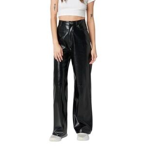 New BLANKNYC Women’s‎ Franklin Leather High Rise Wide Leg Pants in Right On Time